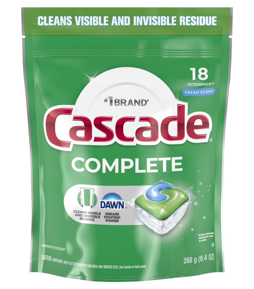 Cascade Complete Actionpacs Fresh Scent Dishwasher Detergent (9.4 oz)