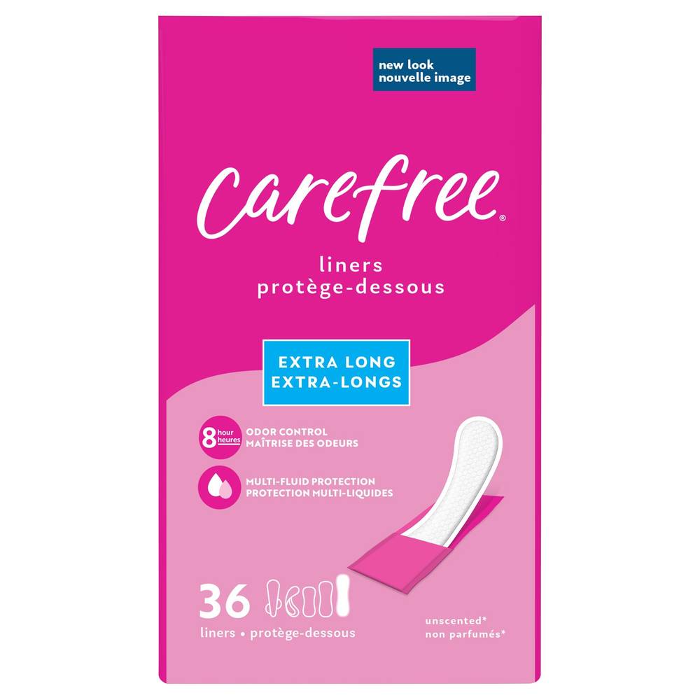 Carefree Acti-Fresh Extra Long Unscented Liners