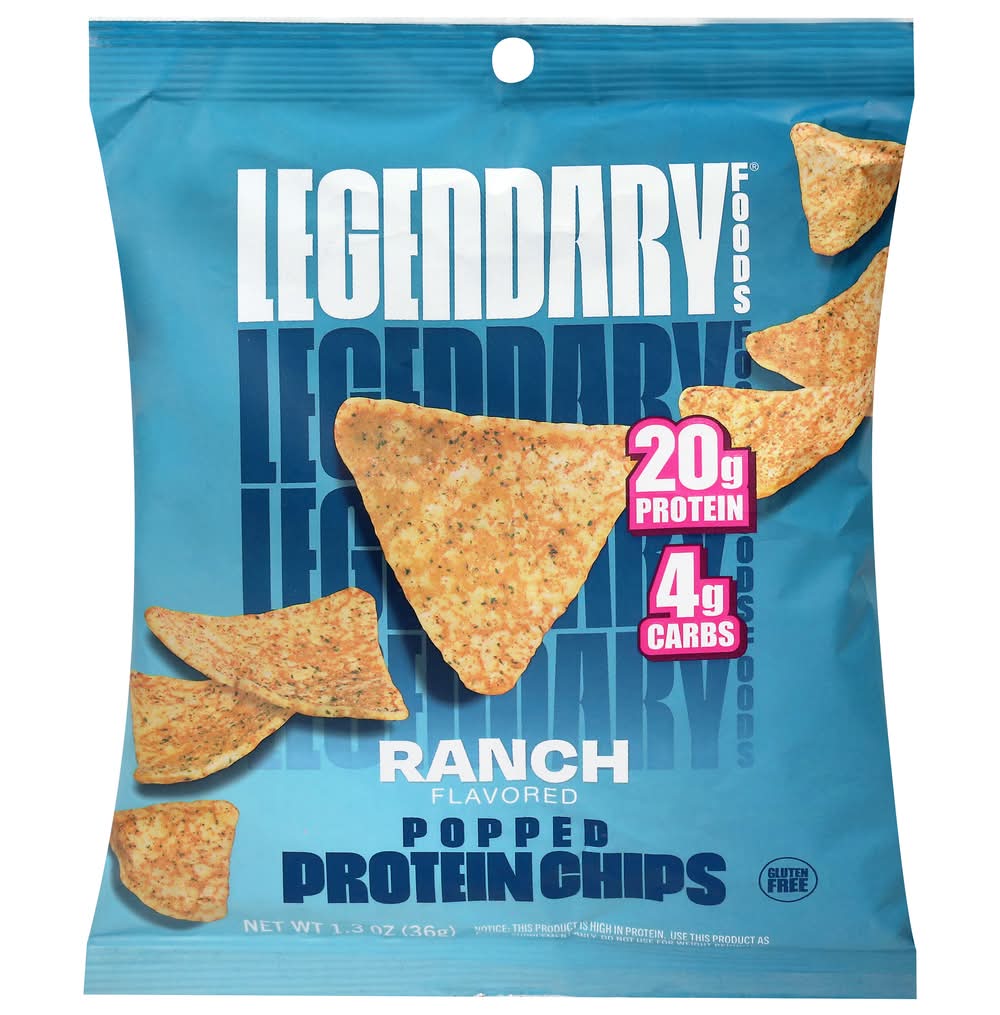 Legendary Foods Gluten Free Popped Protein Chips, Ranch (1.3 oz)