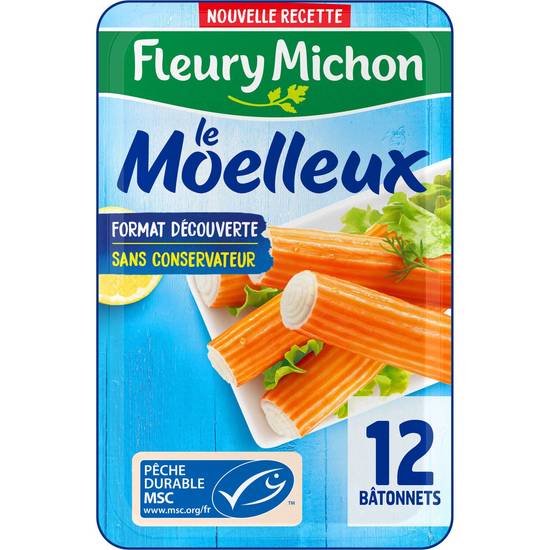 Fleury Michon - Le moelleux bâtonnets de surimi msc (12 pièces)