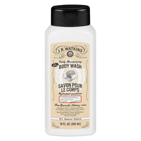 J.r. Watkins Daily Moisturizing Body Wash, Coconut Milk & Honey (532 ml)