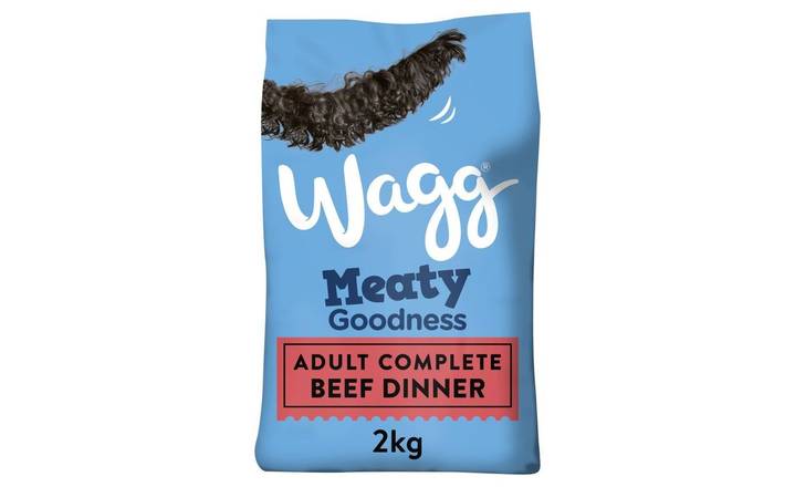 Wagg Meaty Goodness Adult Complete Beef Dinner Dry Dog Food 2kg (403351)
