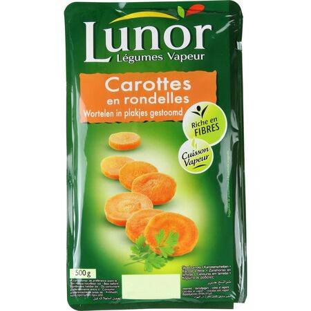 Carottes en rondelles LUNOR - la barquette de 500g