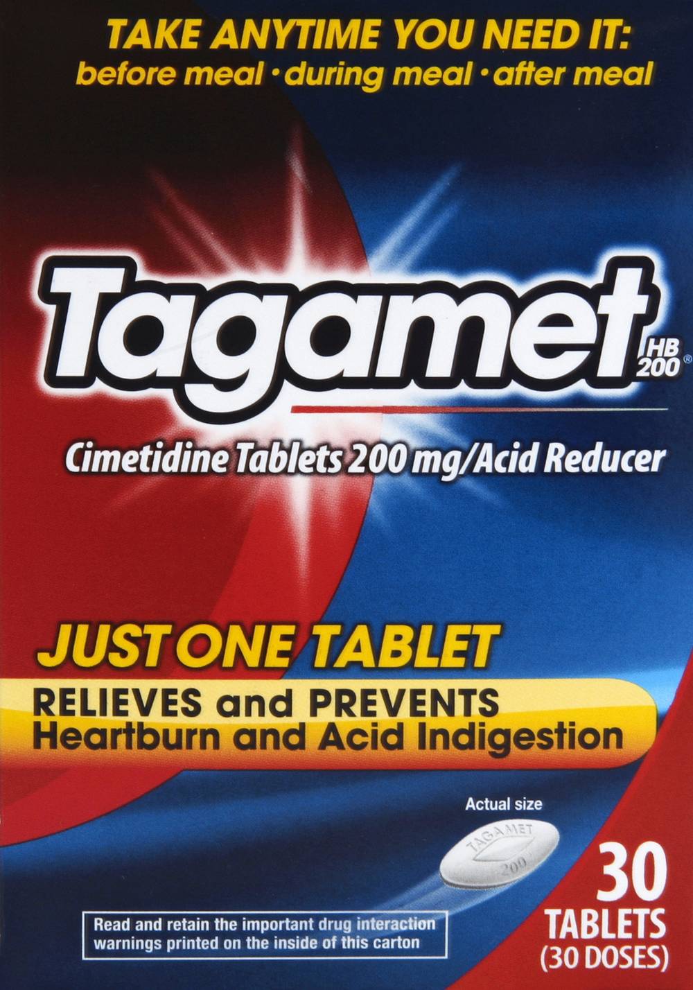 Tagamet Cimetidine Acid Reducer 200 mg Tablets (30 ct)