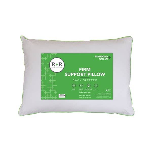 R+R Firm Support Back Sleeper Pillow, Standard/Queen