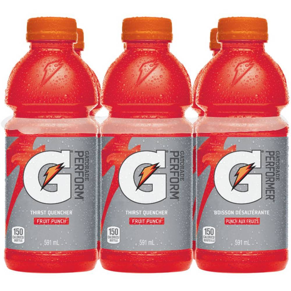 Gatorade performer boisson désaltérante - performer thirst quenching drink (6 pièces, 591 ml) (punch aux fruits)