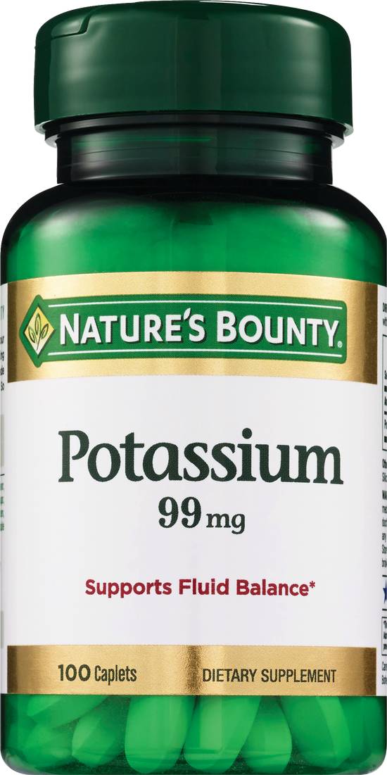 Nature's Bounty Potassium 99mg Caplets, 100CT