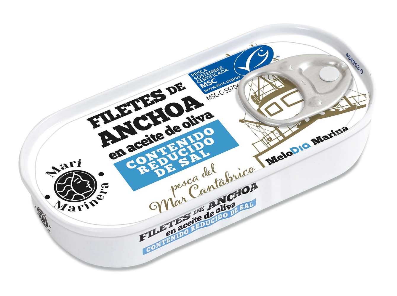 Filetes De Anchoa Del Cantábrico Msc En Aceite De Oliva Reducido Sal Dia Mari Marinera Lata 29 G