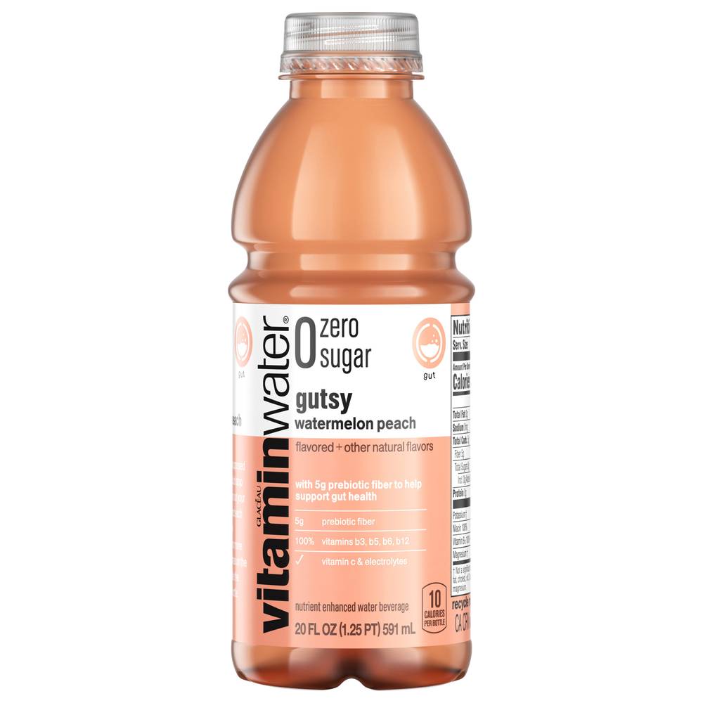 Vitaminwater Zero Sugar Gutsy Watermelon Peach Water (20 fl oz)