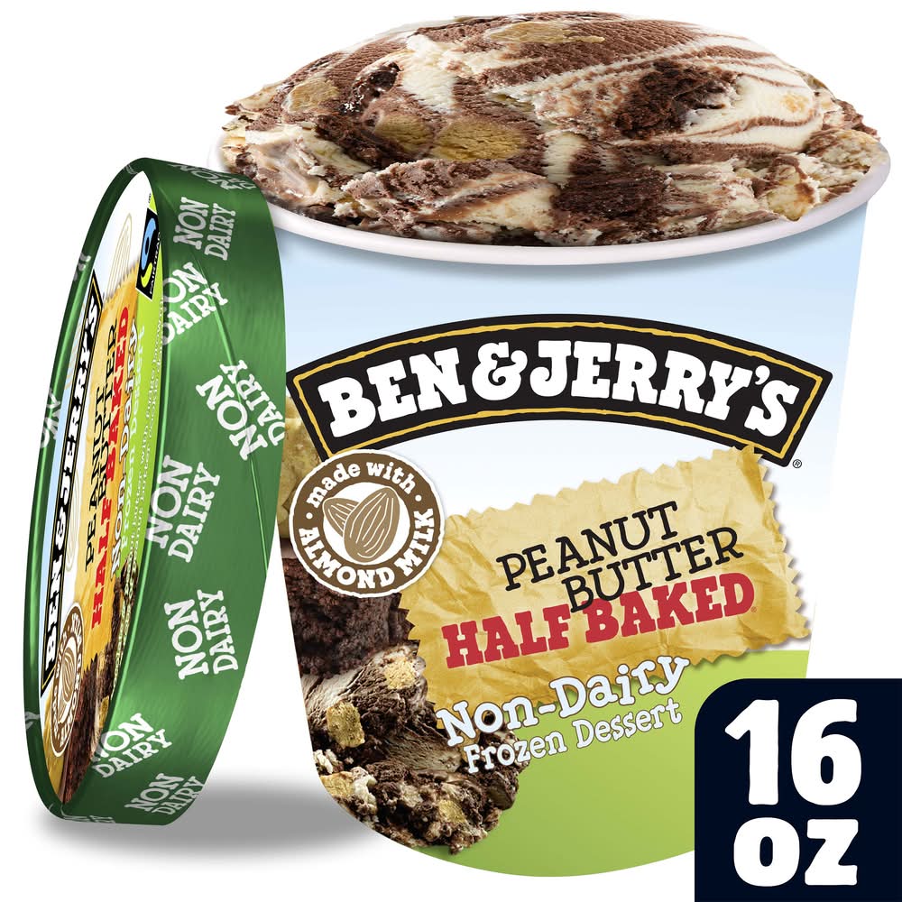 Ben & Jerry's Frozen Dessert Ice Cream, Half Baked Peanut Butter (16 oz)