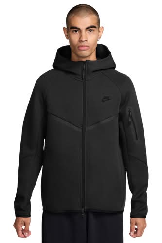 Nike Mens Tech Fleece Full-Zip Windrunner Hoodie - Black/Black Size M