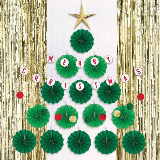 Christmas Tree Foil Paper Wall Decorating Kit, 6ft x 6.5ft, 21pc