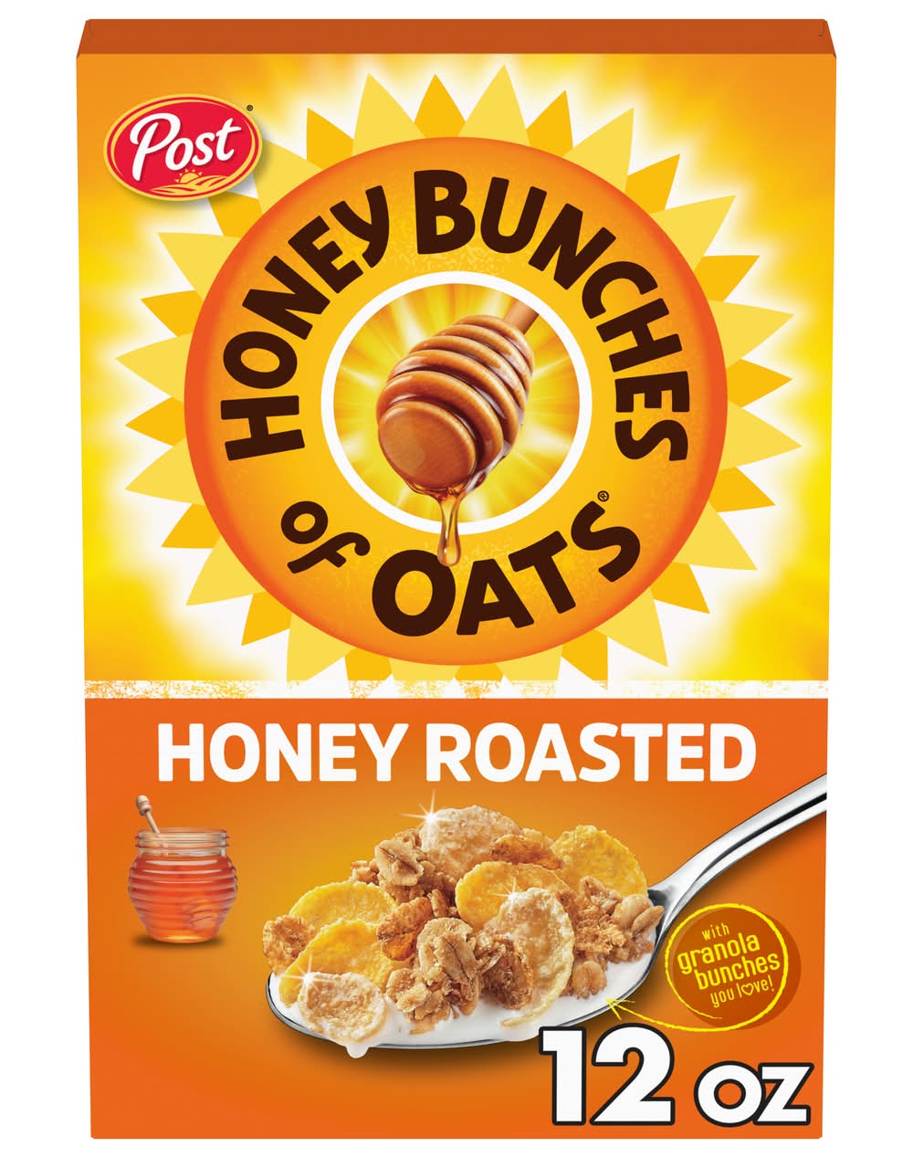 Honey Bunches Of Oats Sweetened Breakfast Cereal, Honey Roasted (12 oz)