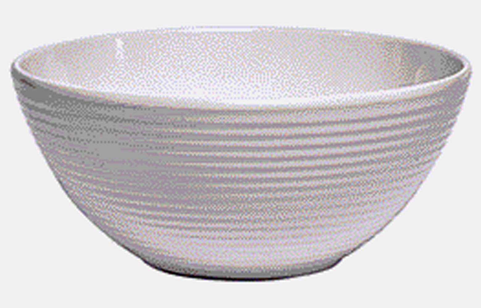 Melamine Plate With Swirl Brim, 10.5", White