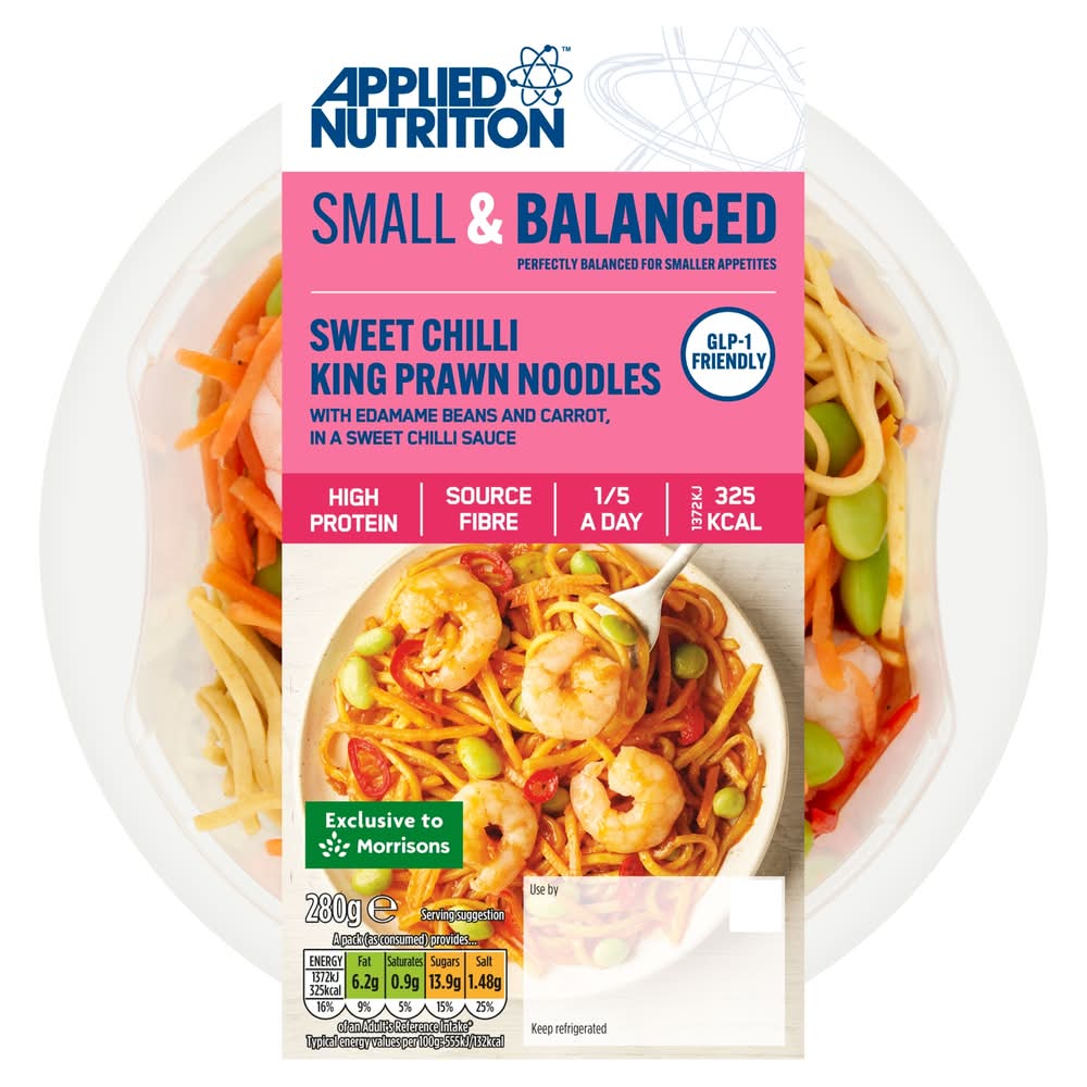 Applied Nutrition Sweet Chilli Prawns And Noodles 280g