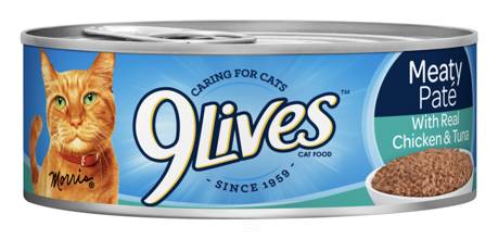 9Lives Meaty Paté with Real Chicken & Tuna 5.5 oz Can