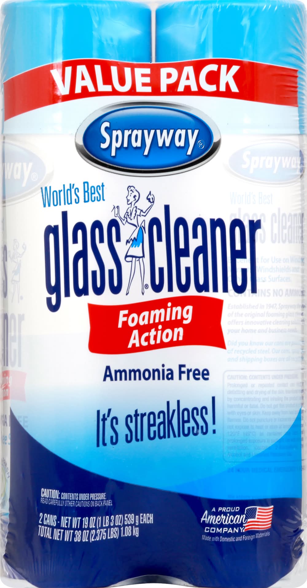 Sprayway Foaming Action Glass Cleaner (38 oz, 2 ct)
