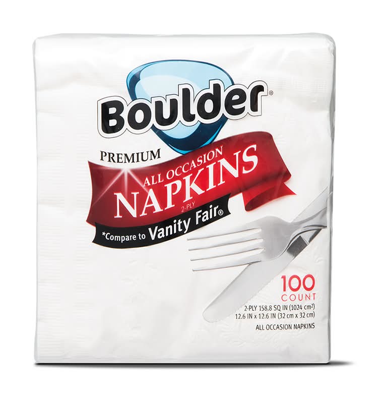 Boulder Canyon Premium 2-ply Napkin, 32x32 cm, White (100 ct)