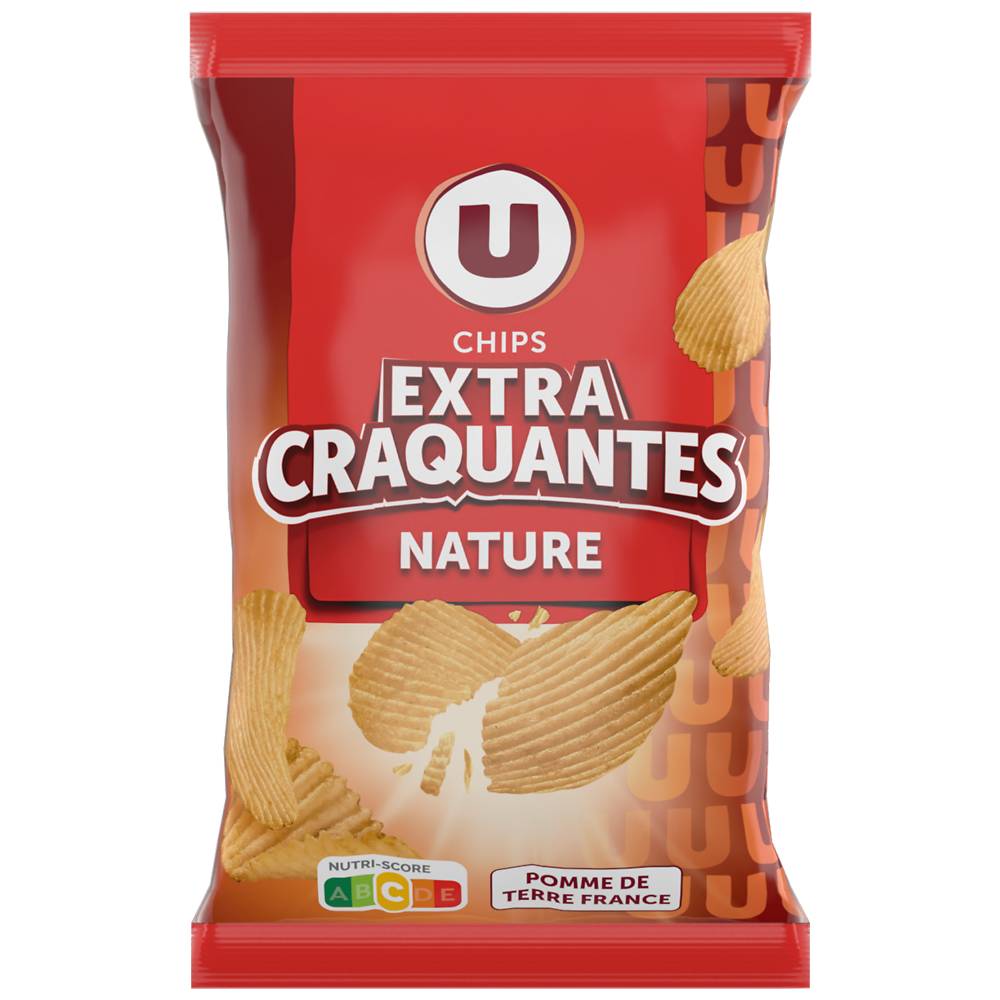 Les Produits U - Chips extra craquantes nature (150g)