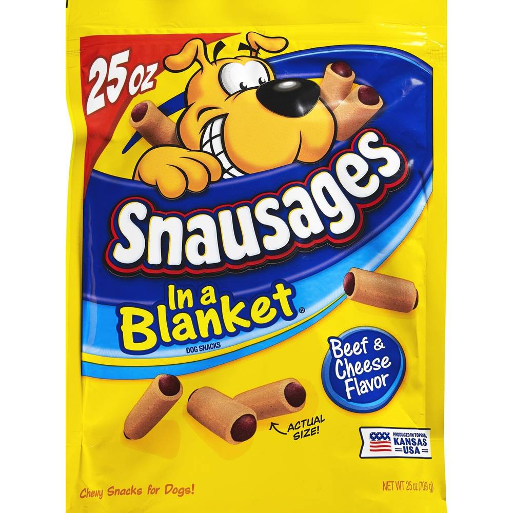 Snausages In A Blanket Beef & Cheese Dog Snacks, 25 ct