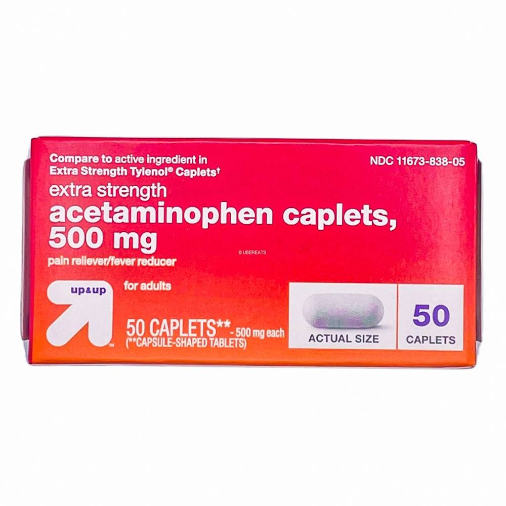 Acetaminophen Extra Strength Pain Reliever & Fever Reducer Caplets - 50ct - up & up™