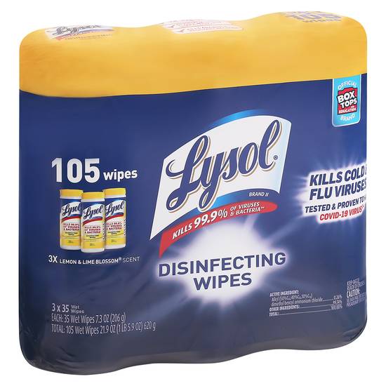 Lysol Lemon & Lime Blossom Scent Disinfecting Wipes (3 ct)