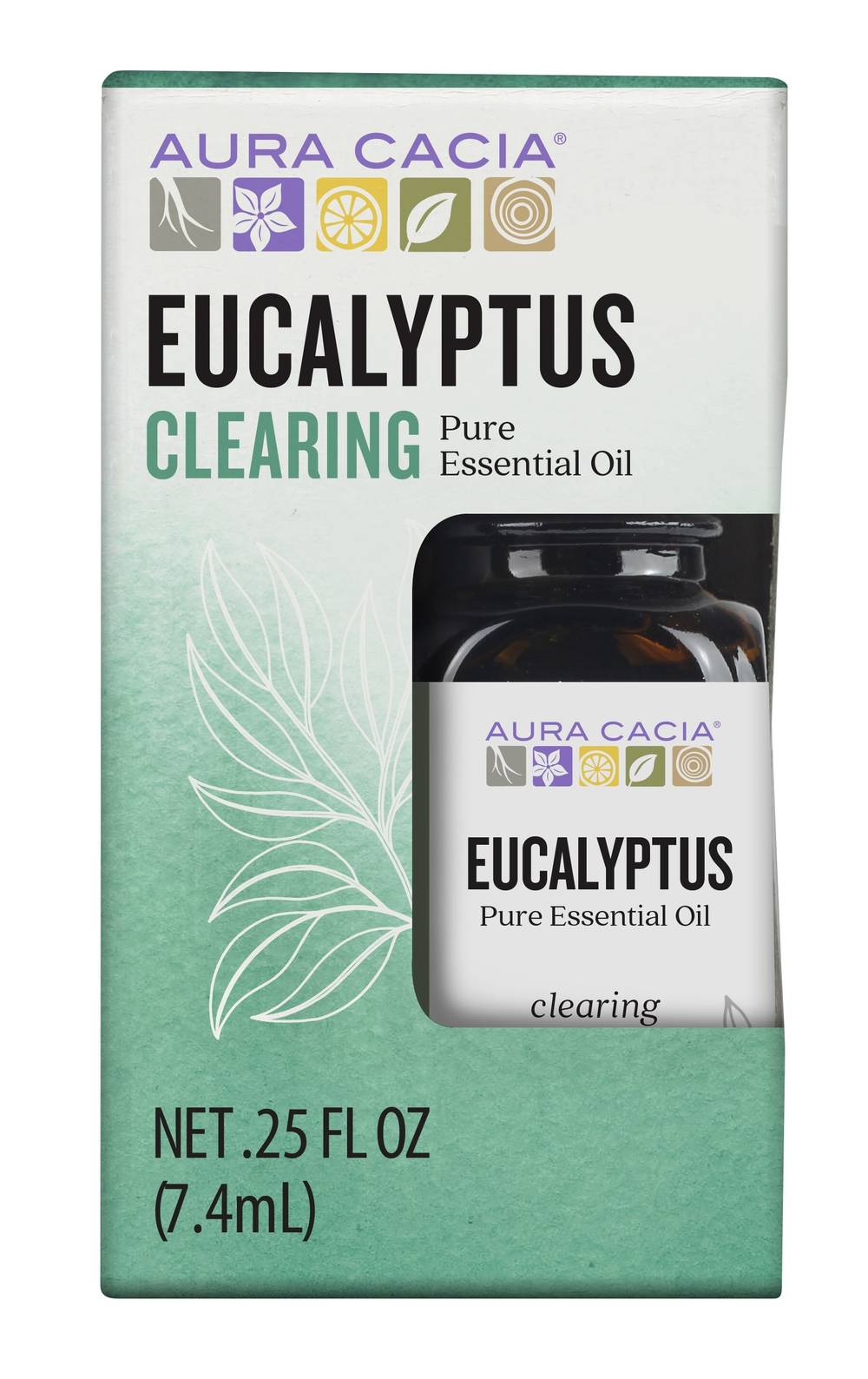 Aura Cacia Clearing Pure Essential Oil - Eucalyptus, 0.25 fl oz