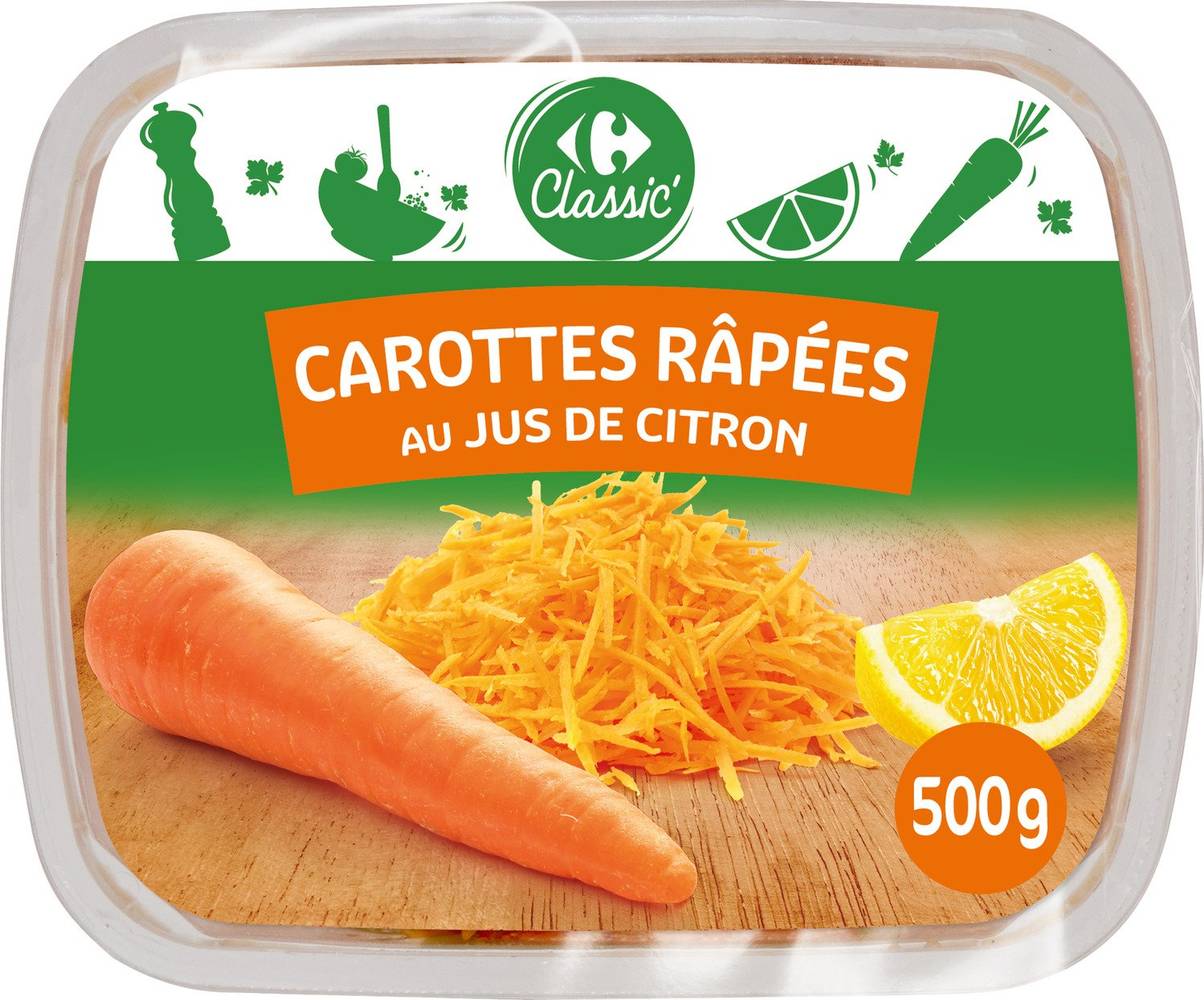 Carrefour Classic' - Carottes râpées au jus de citron (500g)