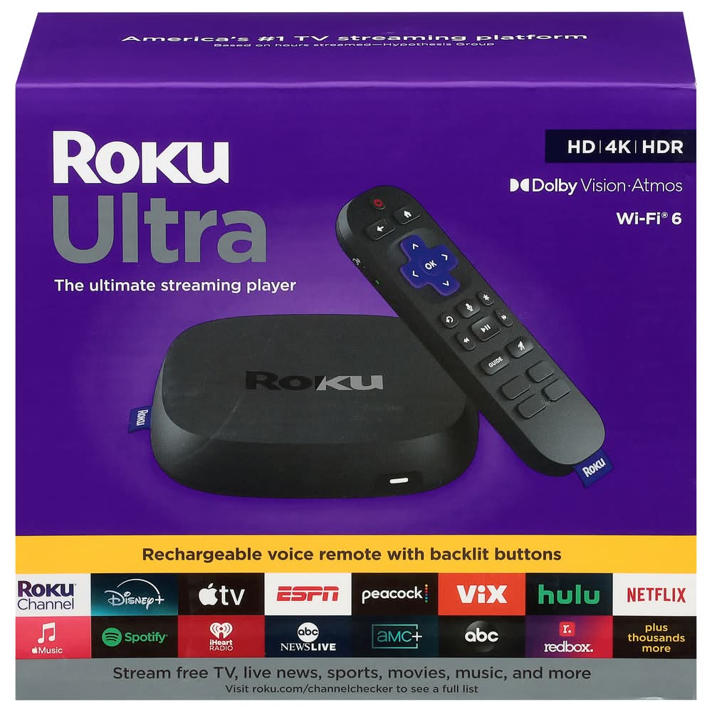 Roku Gin Ultra 2024 Ultimate 4k Streaming Player With Voice Remote