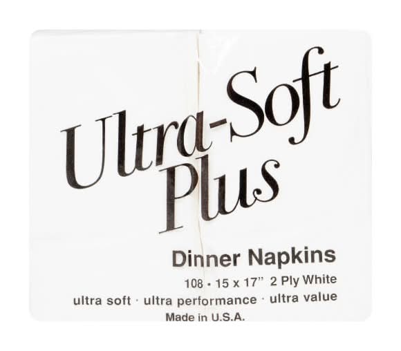 Ultra Soft Plus Dinner Napkin 2-ply, 15X17 In, White (108 ct)