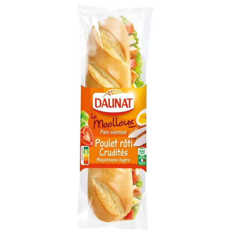 Sandwich baguette poulet crudités Daunat 230g