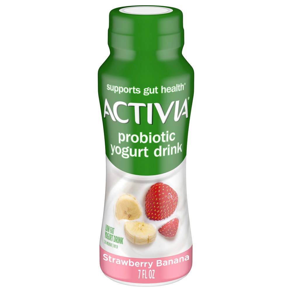 Activia Probiotic Lowfat Yogurt Drink, Strawberry-Banana (7 fl oz)