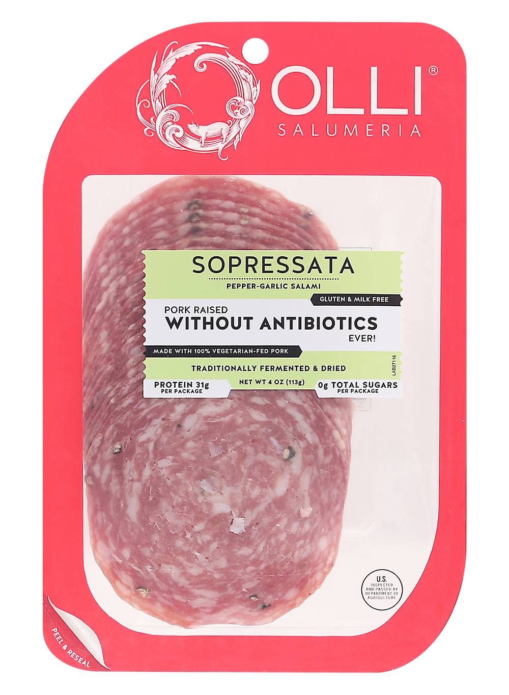 Olli Salumeria Sopressata Pepper-Garlic Salami (4 oz)