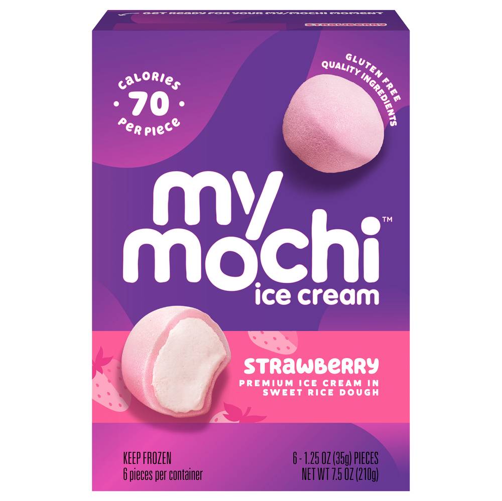 My/Mochi Wild Strawberry Ice Cream in Sweet Rice Dough (9.1 oz, 6 ct)