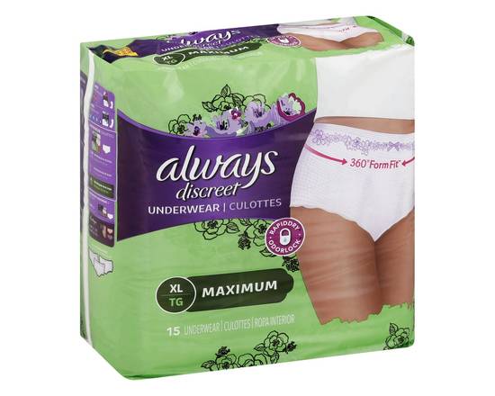 Always · Discreet Maximum Absorbency Incontinence Underwear (15 ct)
