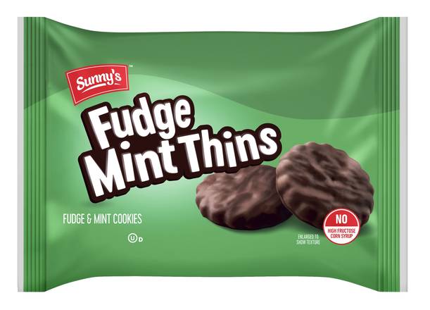 Sunny's Thins Cookies, Fudge Mint