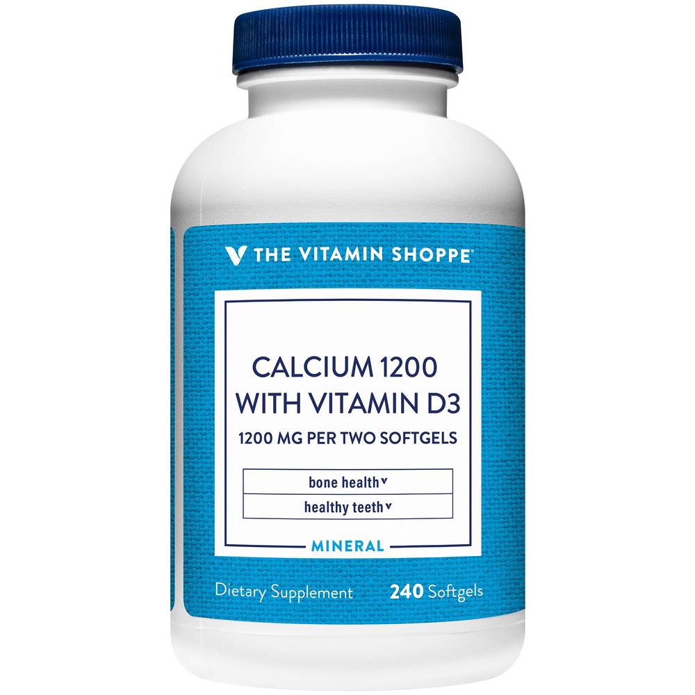Calcium 1200 With Vitamin D3 - Bone Health & Healthy Teeth Support - 1,200 Mg (240 Softgels)