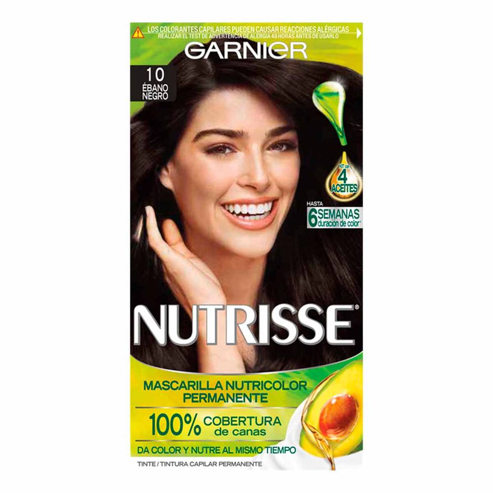 Garnier · Nutrisse tinte capilar permanente, ébano negro 10