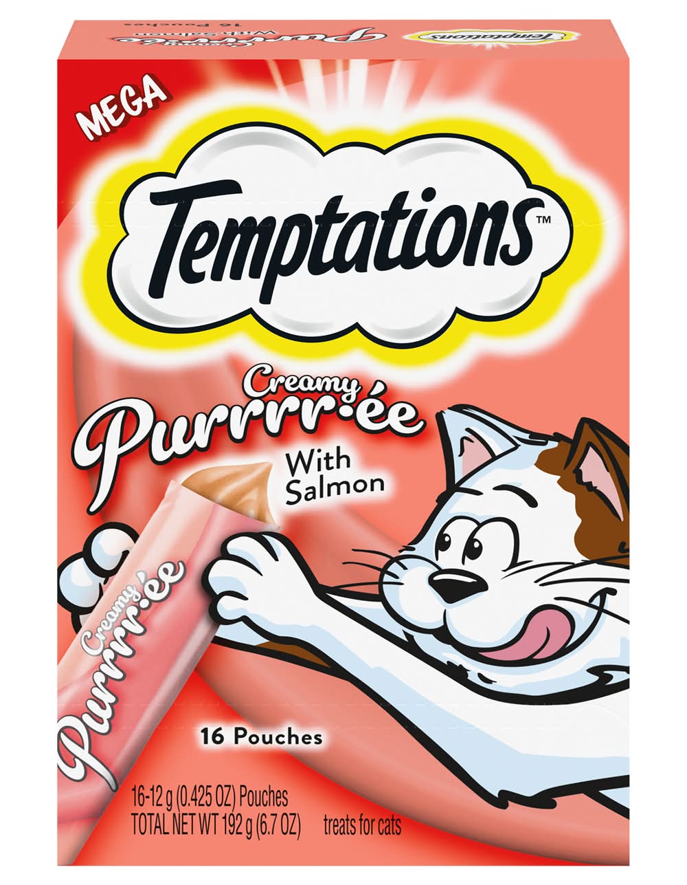Temptations Creamy Purrrr-Ee Treats For Cats, Salmon (6.7 oz, 16 ct)