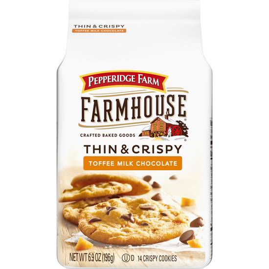Pepperidge Farm Farmhouse - Thin & Crispy Toffee Milk Chocolate Cookies, 6.9 oz