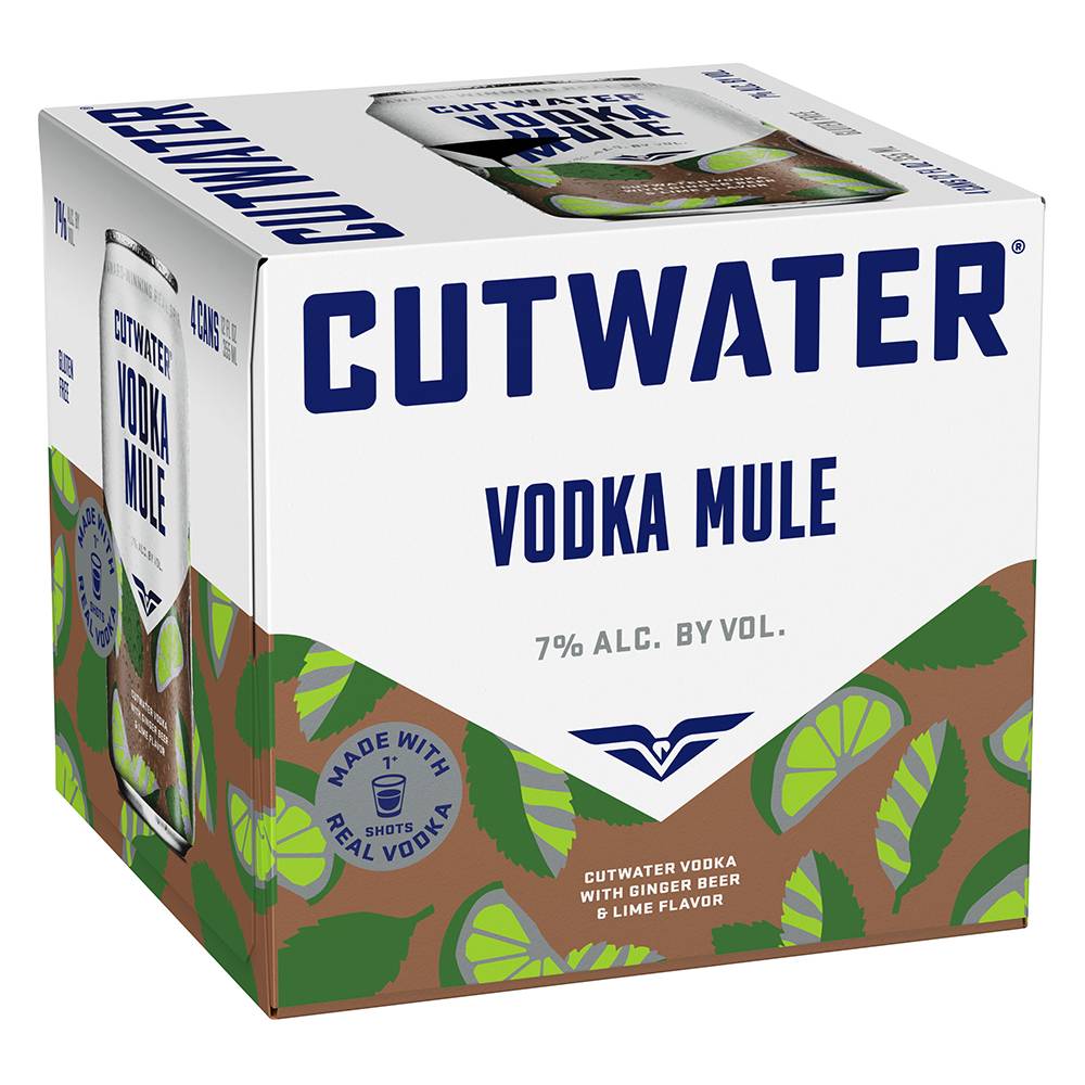 Cutwater Vodka Mule Ready To Drink, Lime (4 x 12 oz)