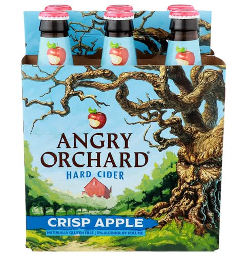 Angry Orchard Crisp Apple Hard Cider, Spiked 6 Pack Bottles
