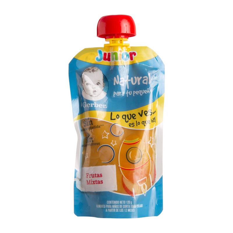 Gerber · Papilla sabor frutas mixtas junior, Etapa 3 (120 ml)