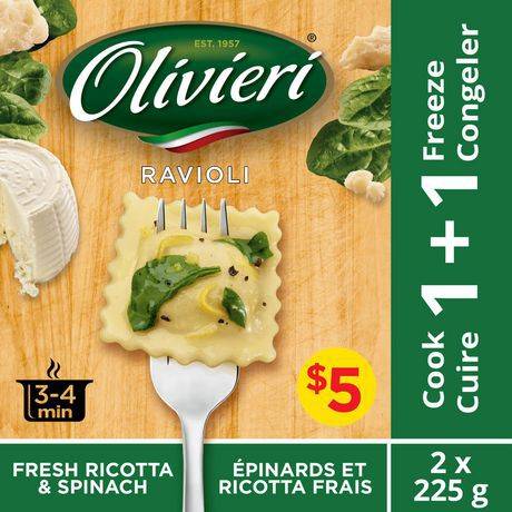 Olivieri Fresh Ricotta & Spinach Ravioli (450 g)