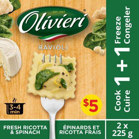 Olivieri Fresh Ricotta & Spinach Ravioli (2 x 225 g)