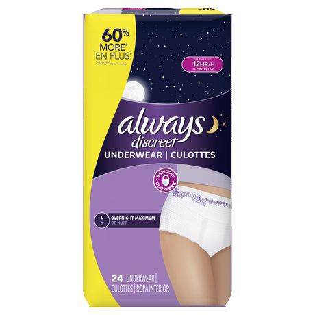 Always Discreet Incontinence Underwear For Women Overnight Maximum