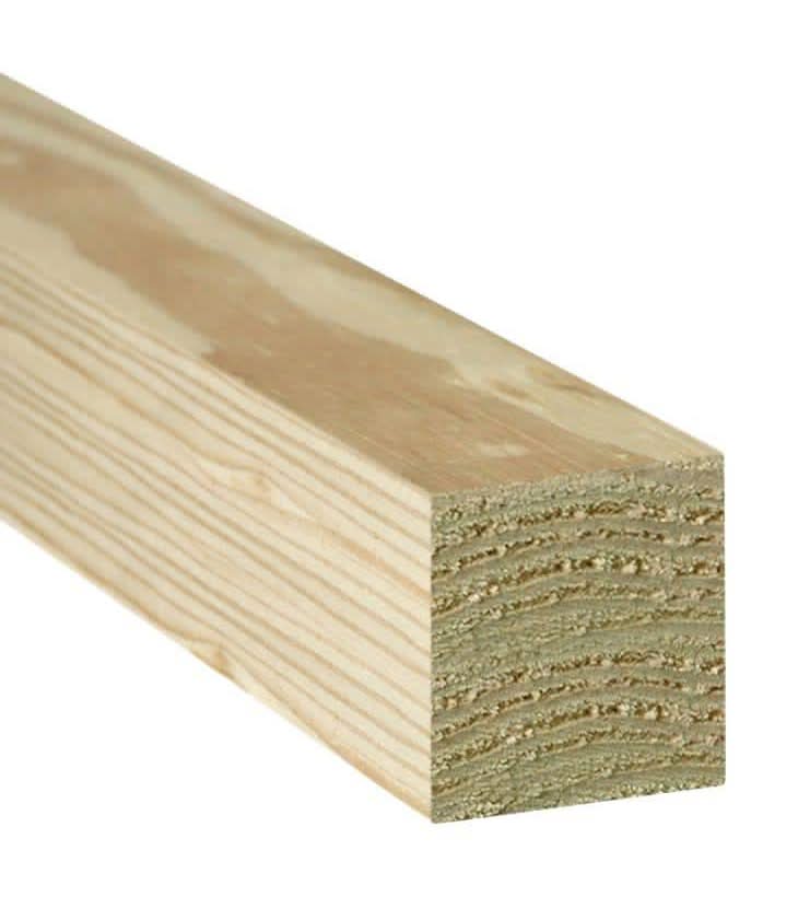 4 In. X 4 In. X 8 Ft. #2 Ground Contact Pressure-Treated Southern Yellow Pine Wood Post