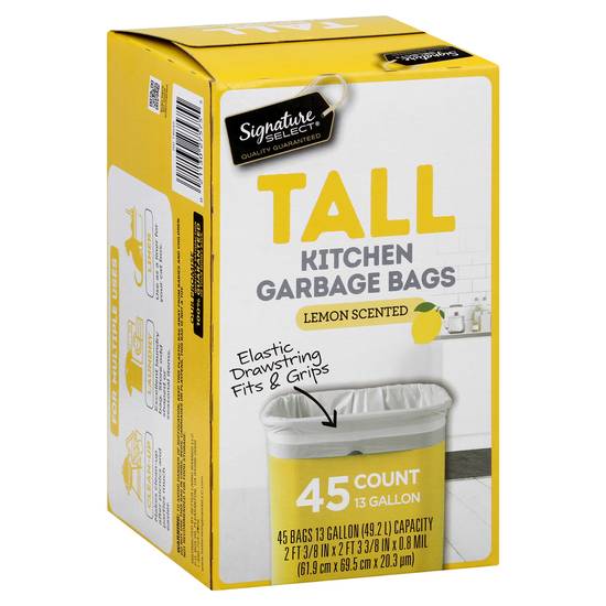 Signature Select Tall Lemon Scented Garbage Bags (45 x 13 gal)