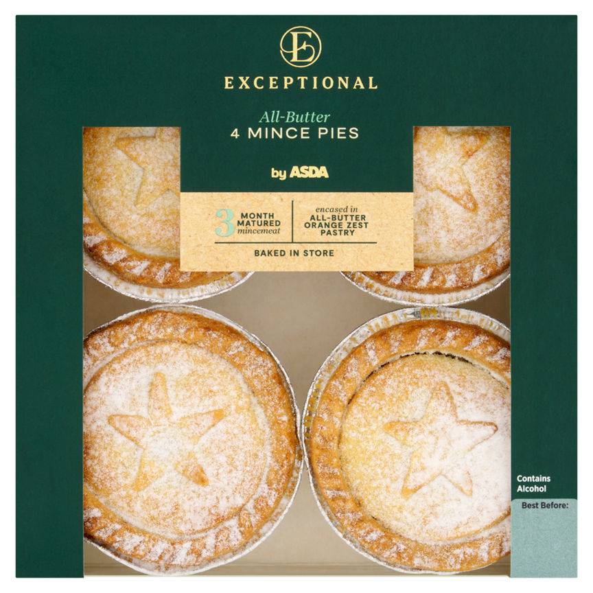 Asda Exceptional All-Butter 4 Mince Pies