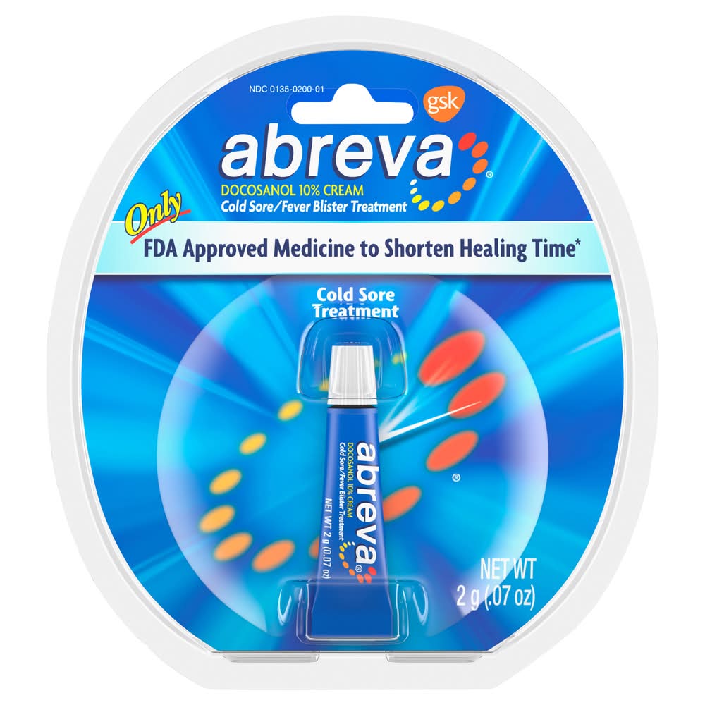 Abreva Docosanol 10% Cold Sore Treatment Cream (0.07 oz)